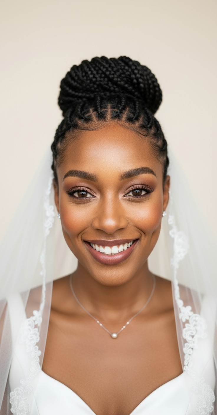 After Wedding Veil Updo